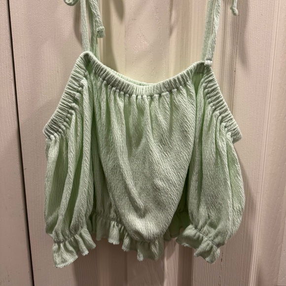 Target Tops - Target Wild Fable Mint Green Off-Shoulder Tie Women's Top